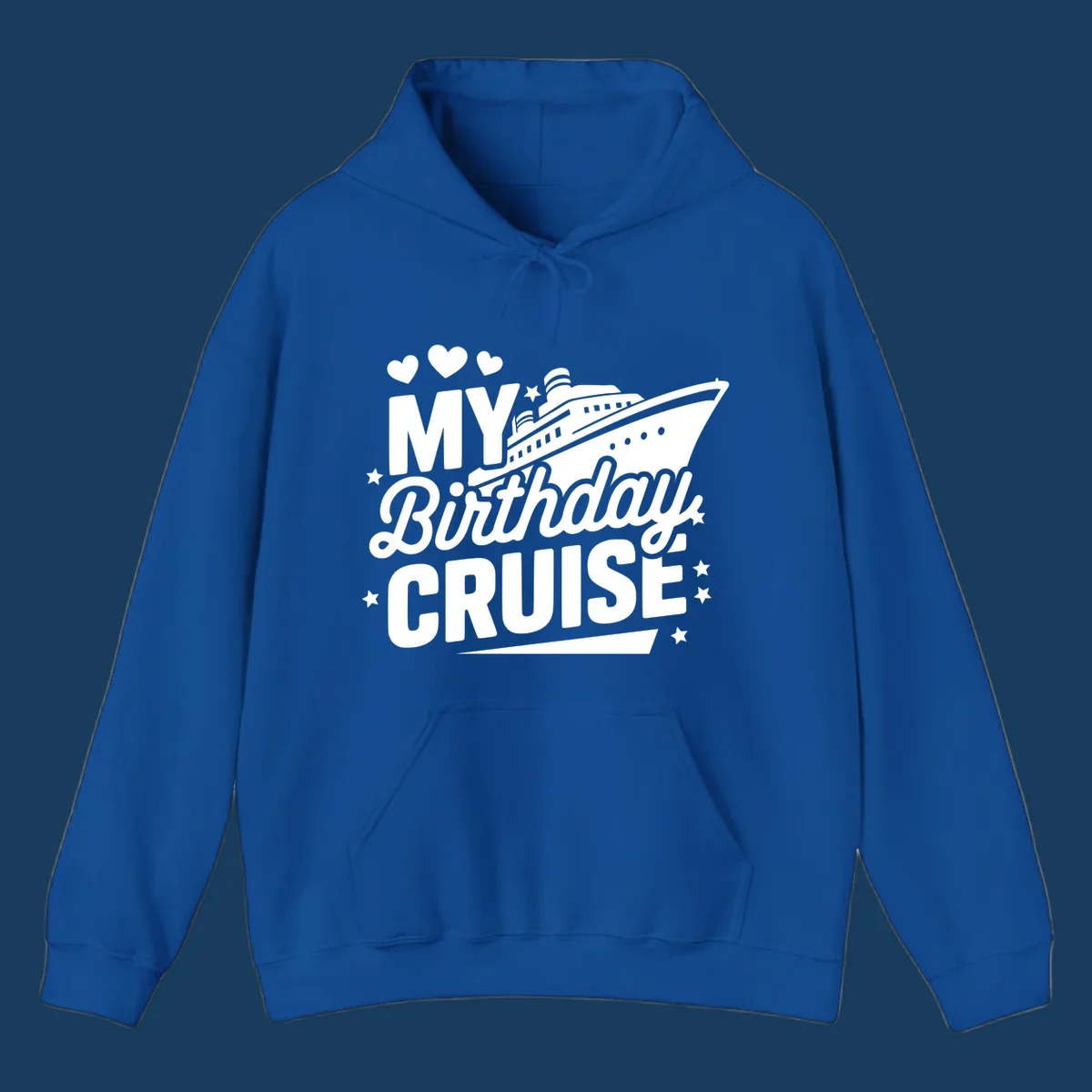Birthday cruise ship graphic with text 'My Birthday Cruise'