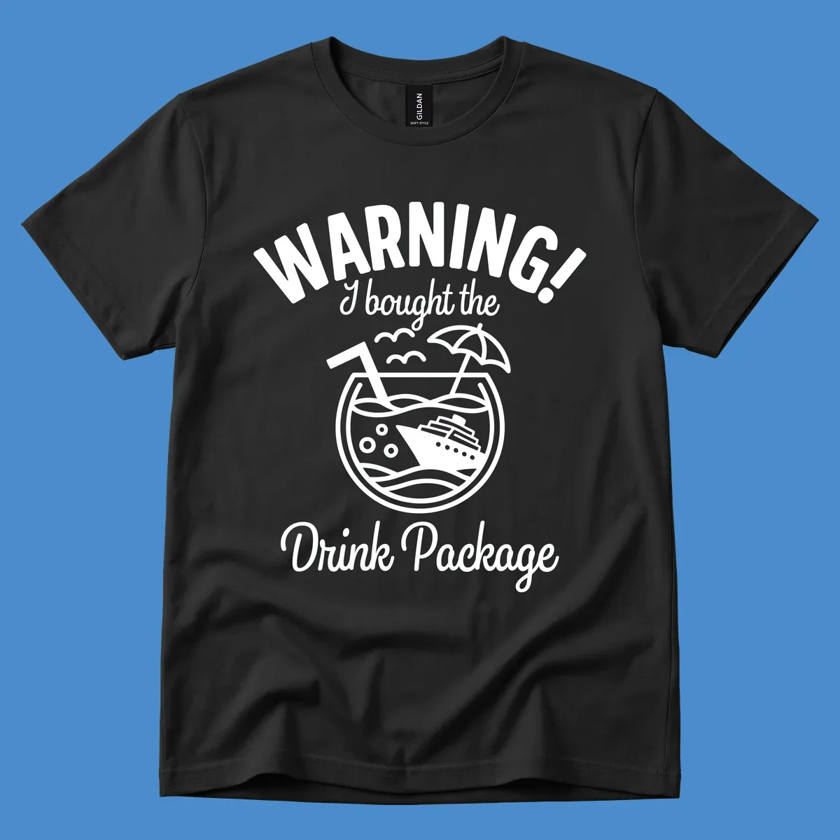 Warning I bought the Drink Package cruise design with ship in cocktail glass.