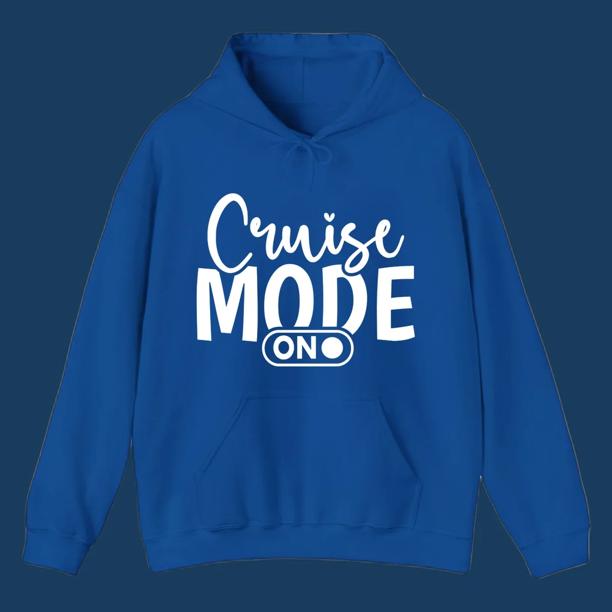 Cruise Mode On typography design with switch graphic.