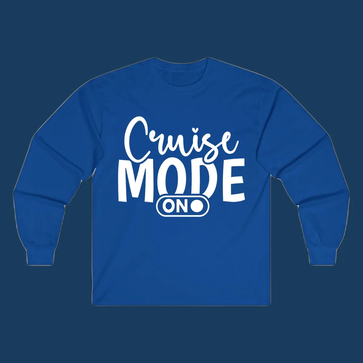 Cruise Mode On typography design with switch graphic.