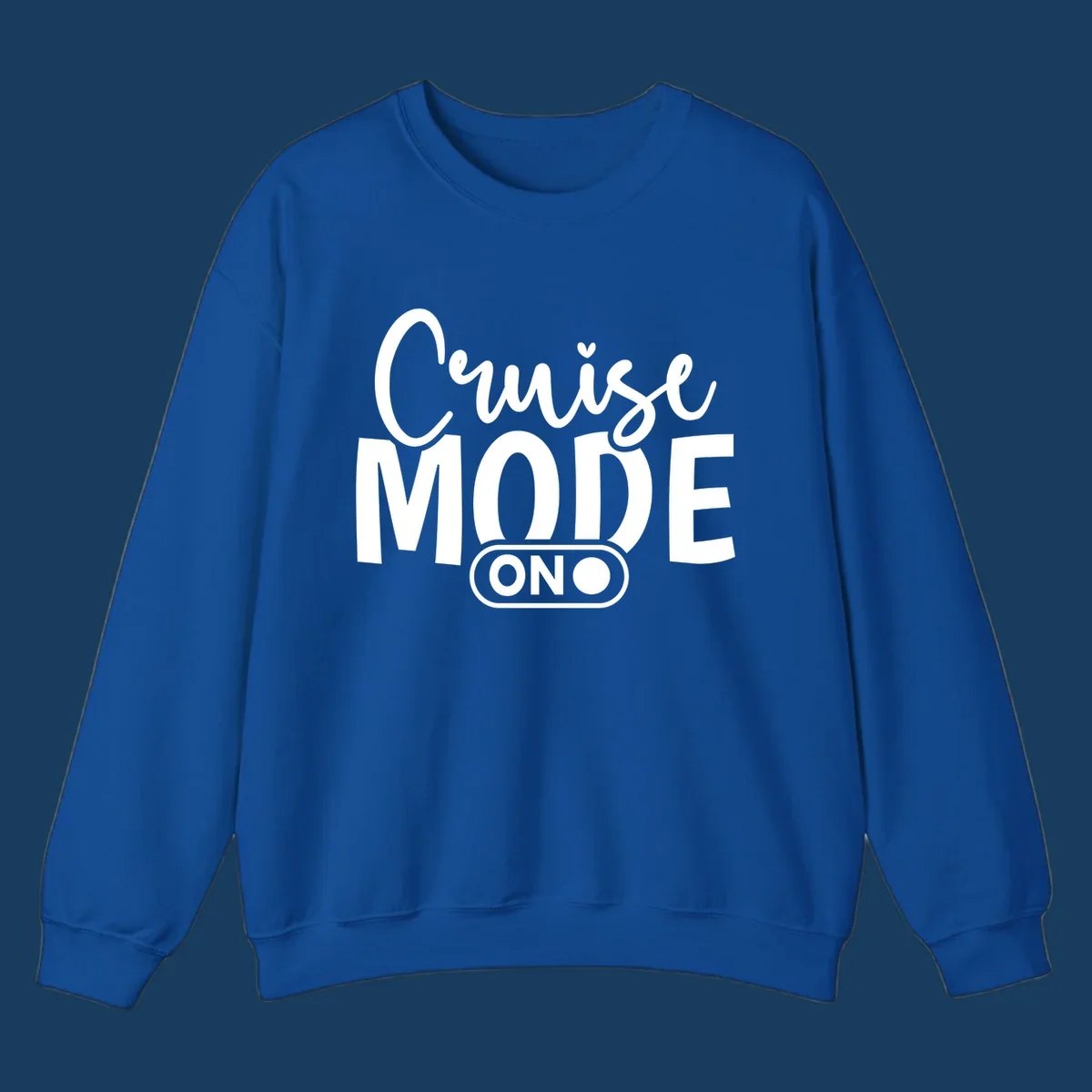 Cruise Mode On typography design with switch graphic.