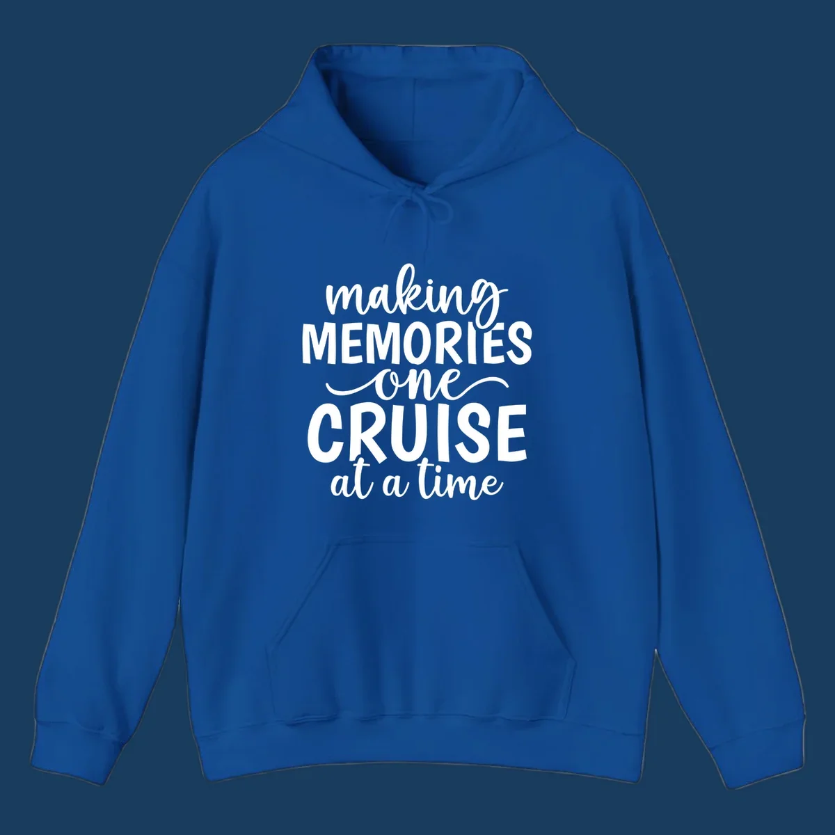 Typography design with the text 'making MEMORIES one CRUISE at a time' for cruise vacations.
