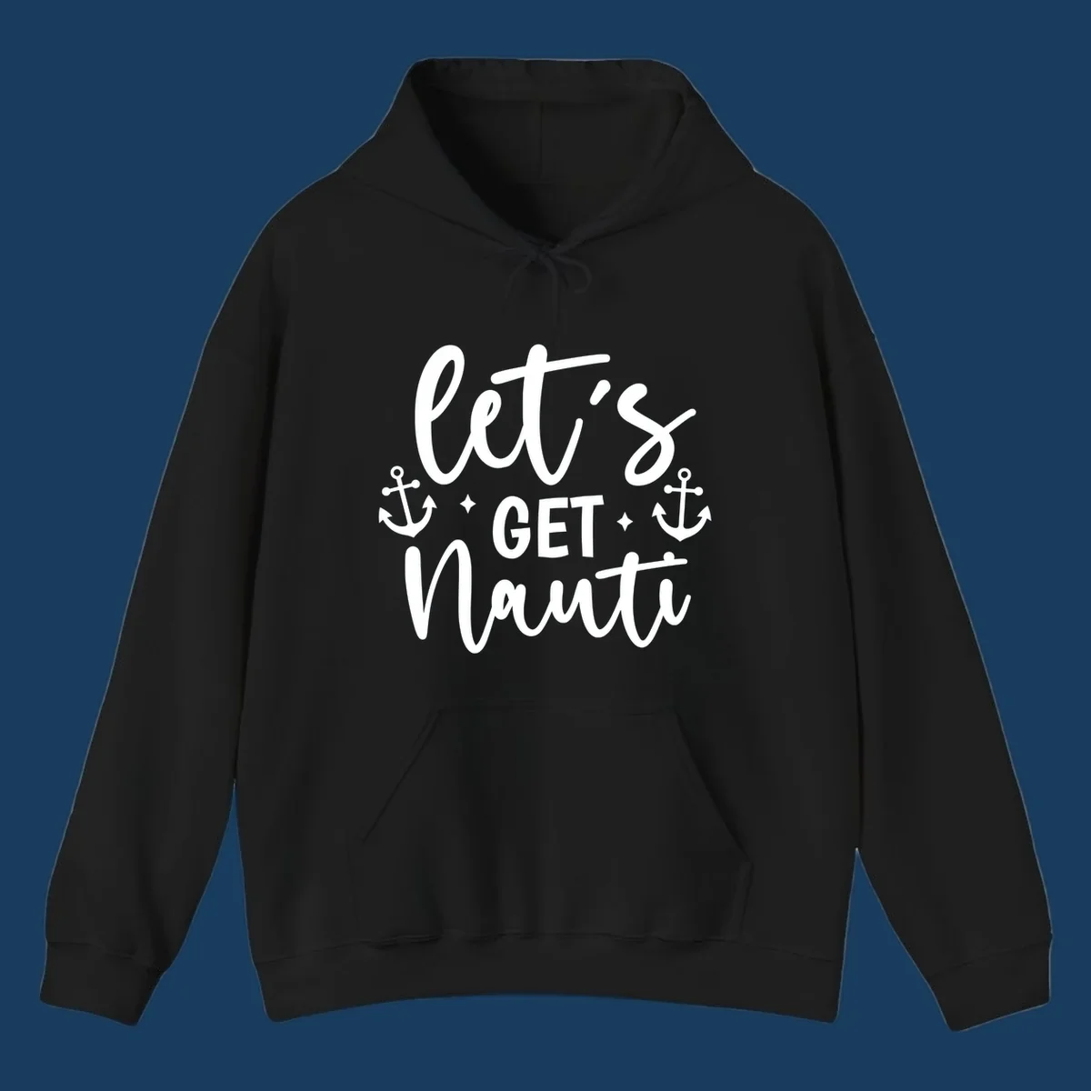 Let's Get Nauti cruise design with anchors and stars.