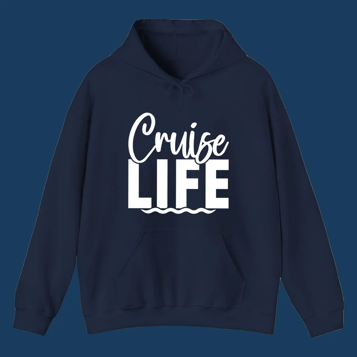 Cruise Life text with ocean waves graphic. Primary keyword: cruise-life-waves.