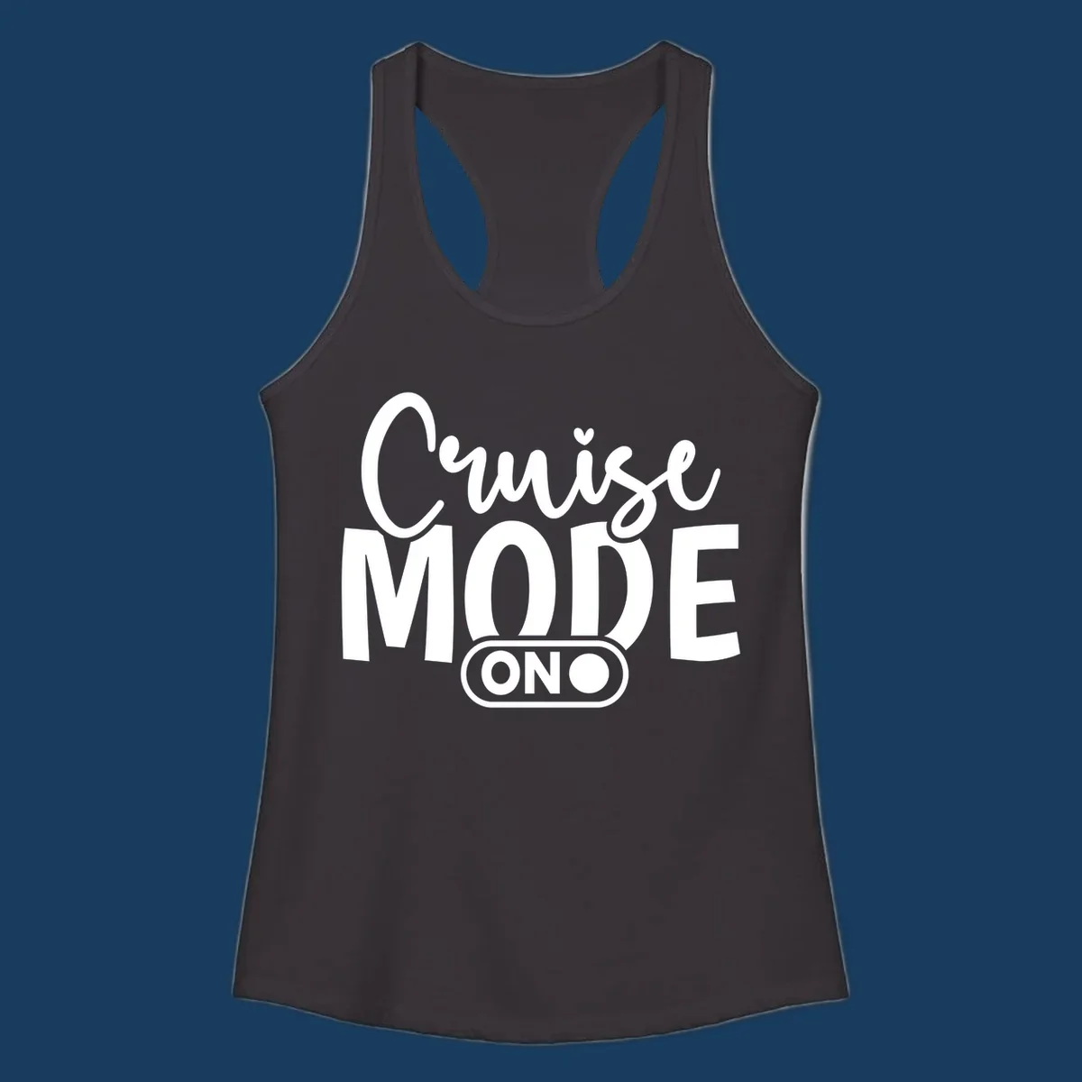 Cruise Mode On text design with an on switch graphic.