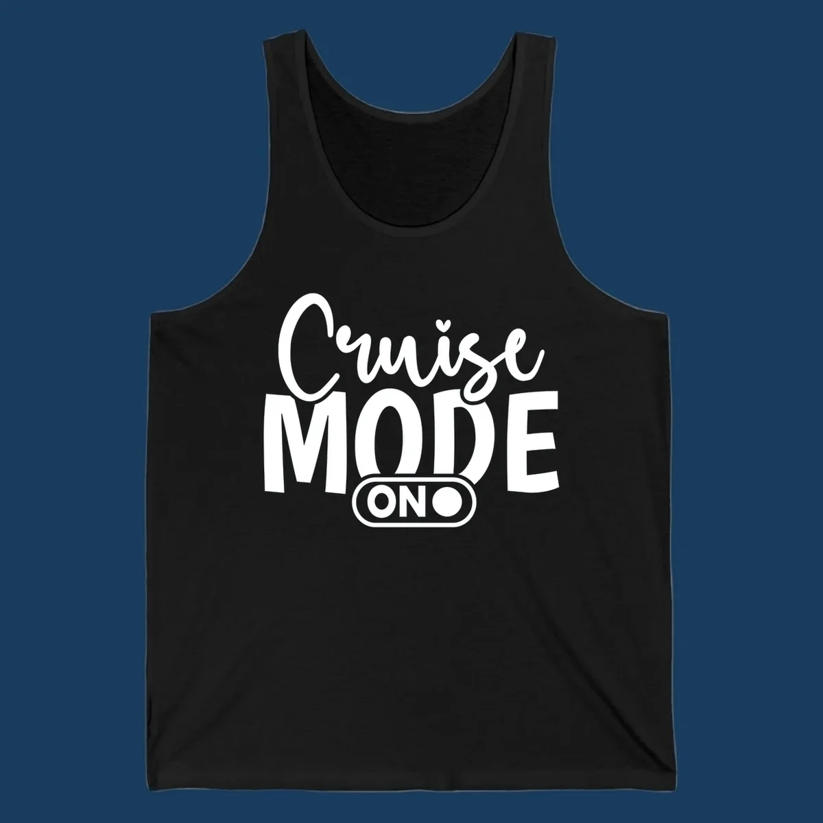 Cruise Mode On text design with an on switch graphic.
