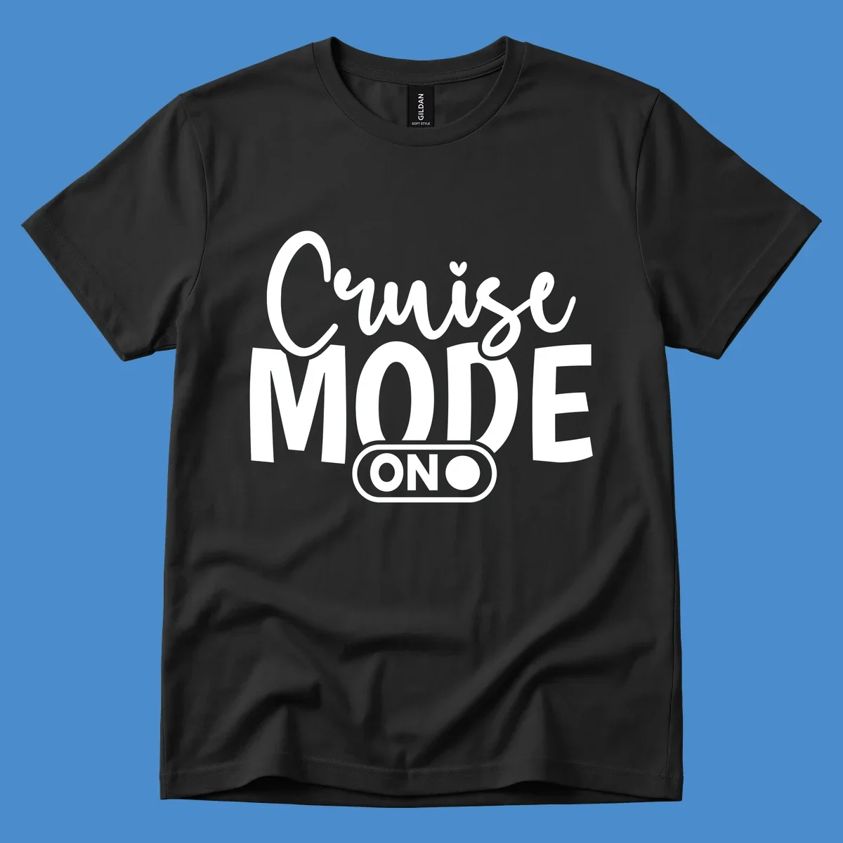 Cruise Mode On text design with an on switch graphic.