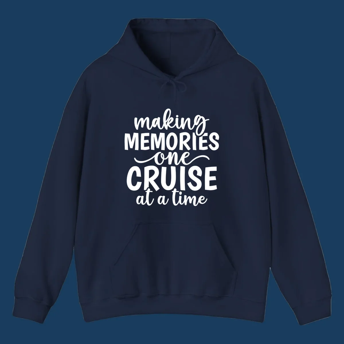 Making cruise memories text design, white lettering on black and white backgrounds.