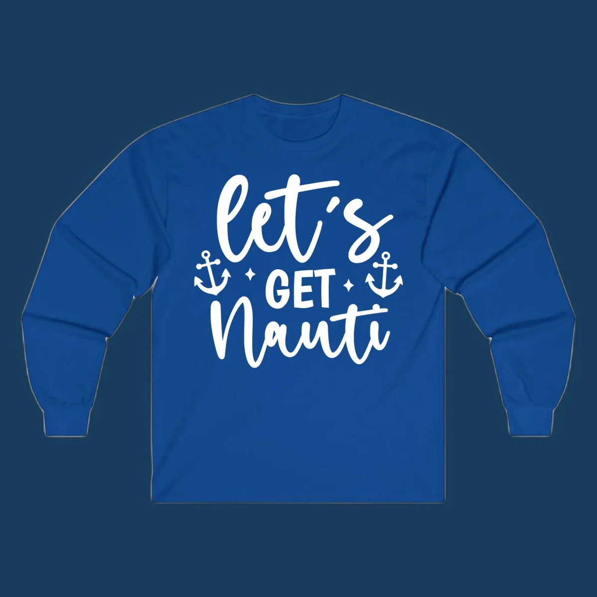 Let's Get Nauti cruise design with anchors and stars.