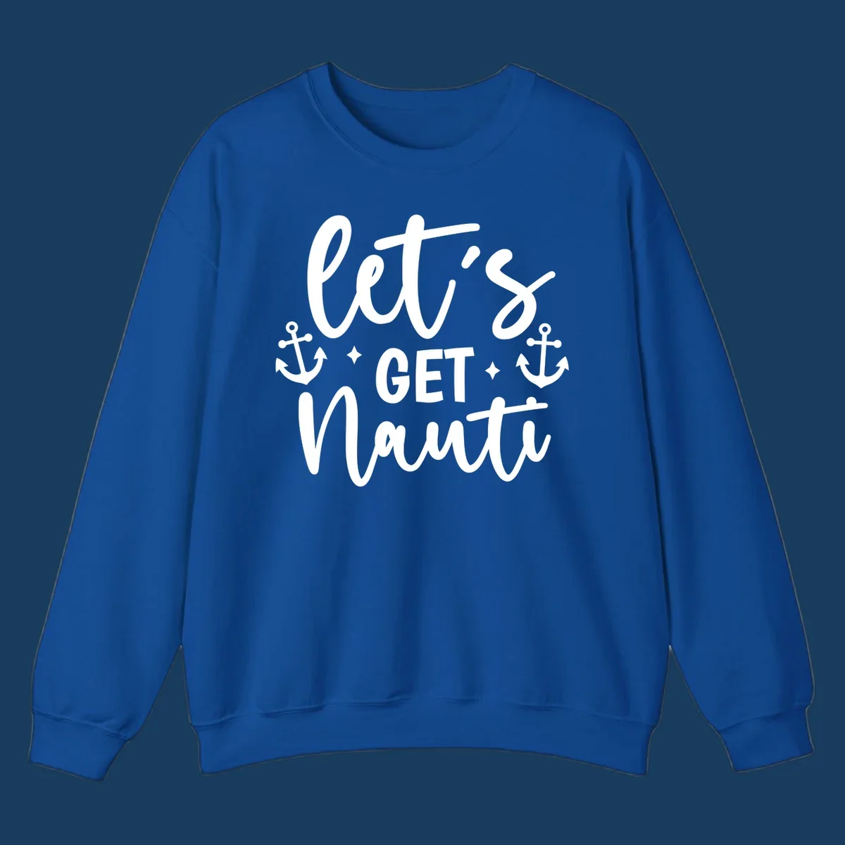 Let's Get Nauti cruise design with anchors and stars.
