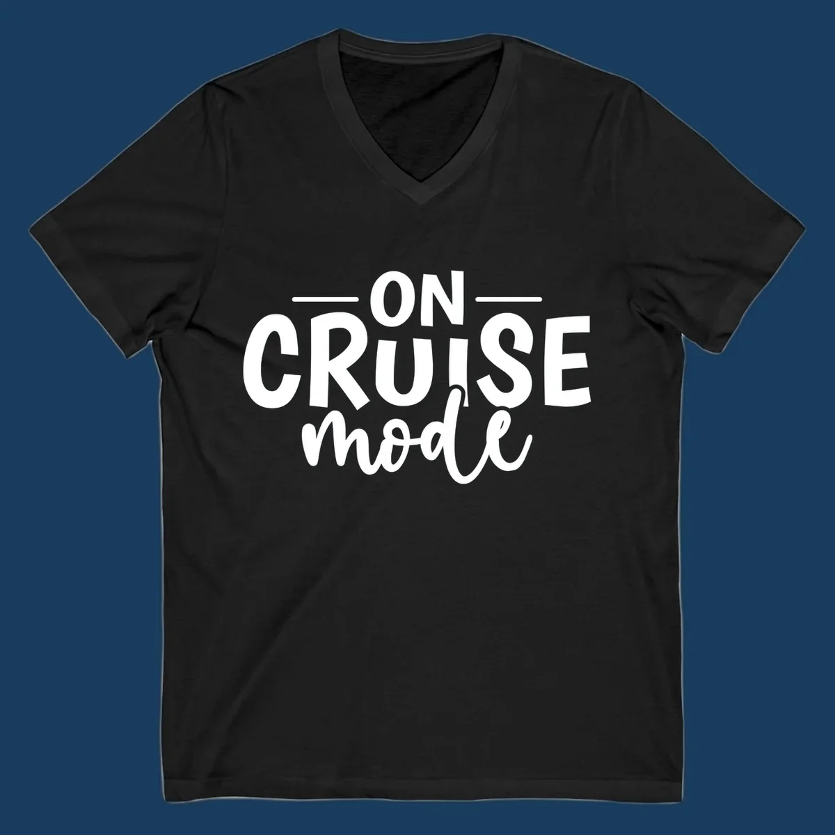 On Cruise Mode text design in white and black.
