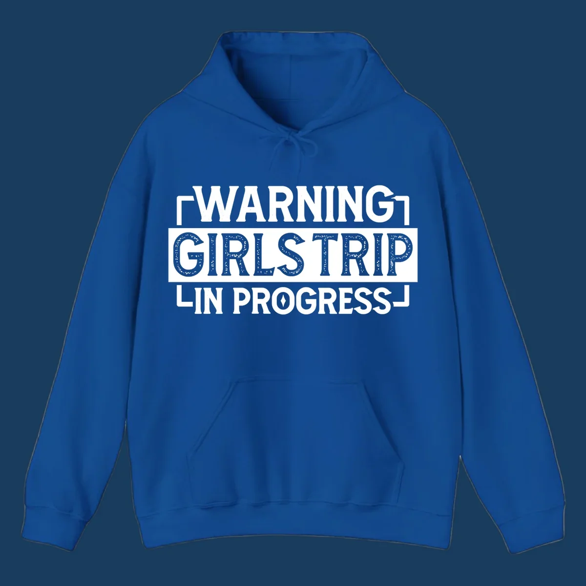 Warning Girls Trip In Progress text design for cruise apparel.