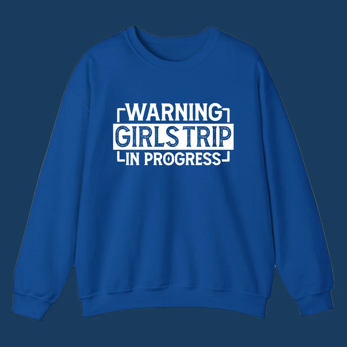 Warning Girls Trip In Progress text design for cruise apparel.