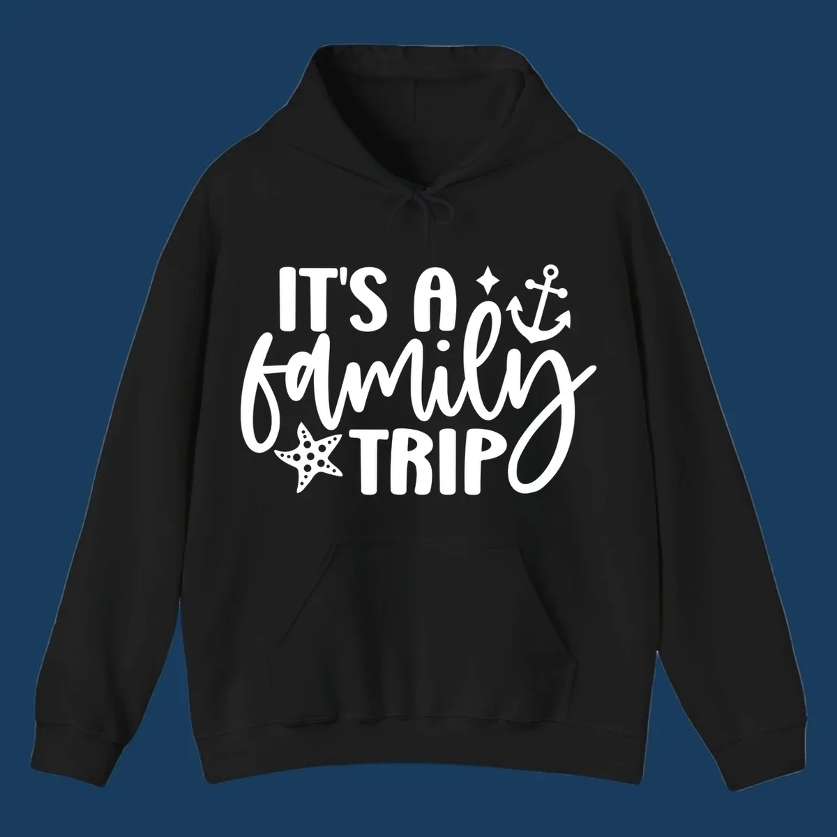 It's a family trip cruise nautical design with anchor and starfish.
