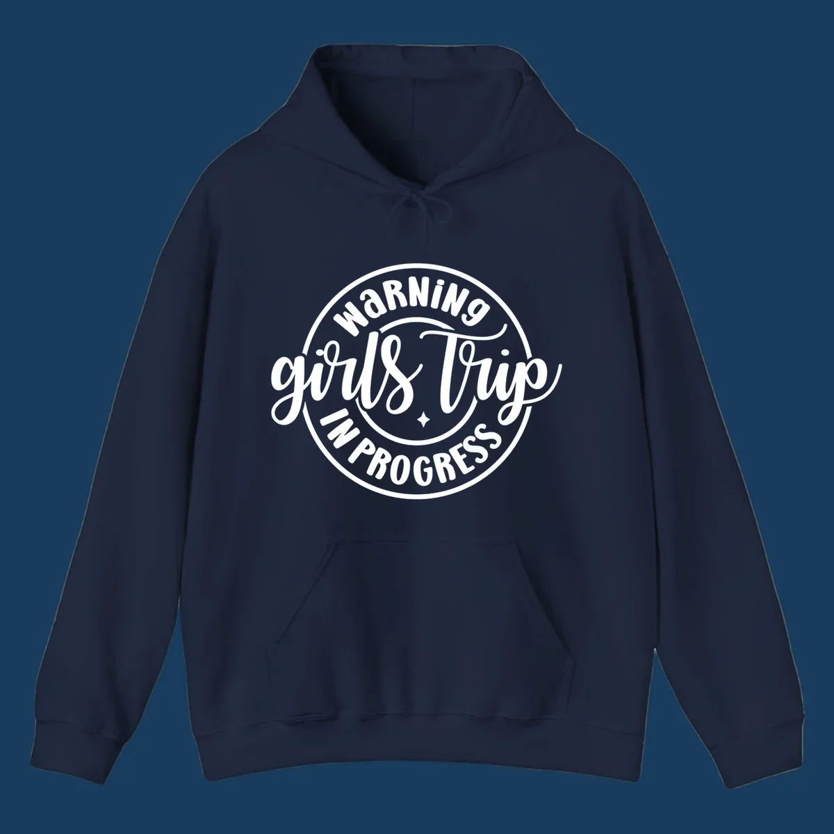 Girls trip warning in progress circular text design