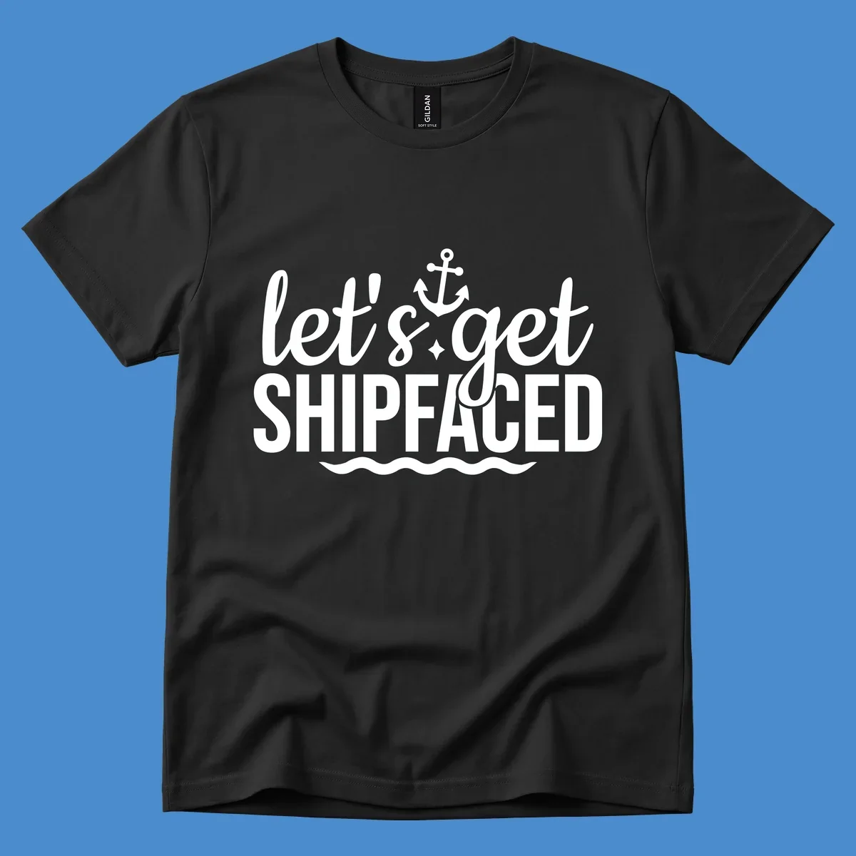 Let's Get Shipfaced cruise design with anchor and waves