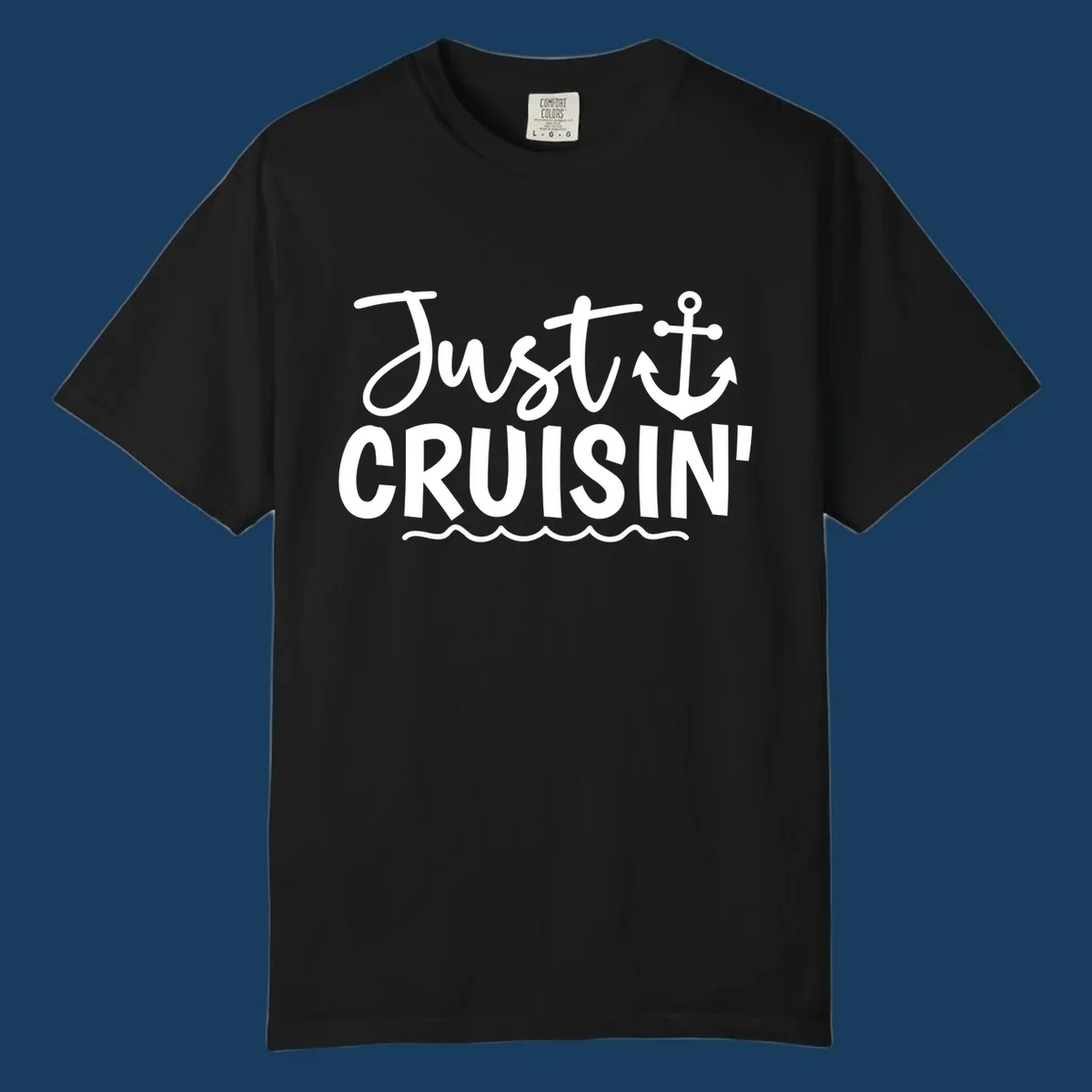 Just Cruisin anchor graphic for cruise vacations.