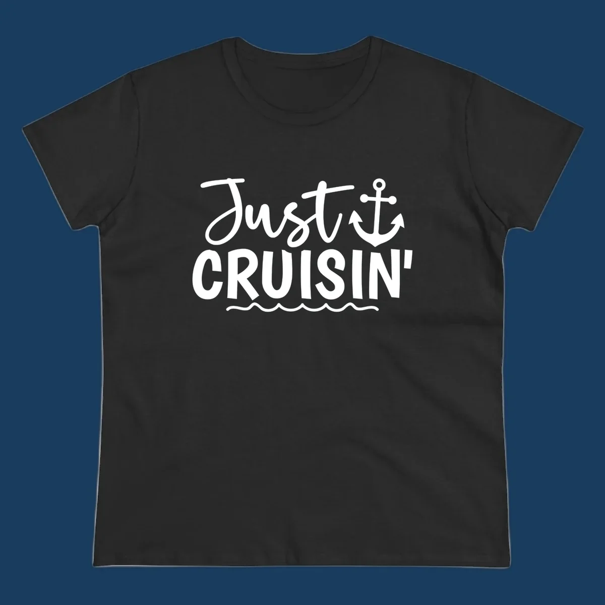 Just Cruisin anchor graphic for cruise vacations.