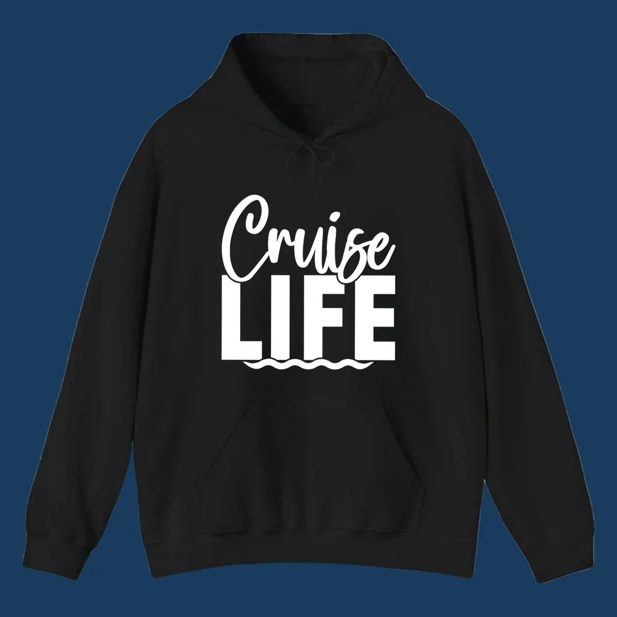 White text 'Cruise LIFE' with wavy lines underneath, representing the cruise life.