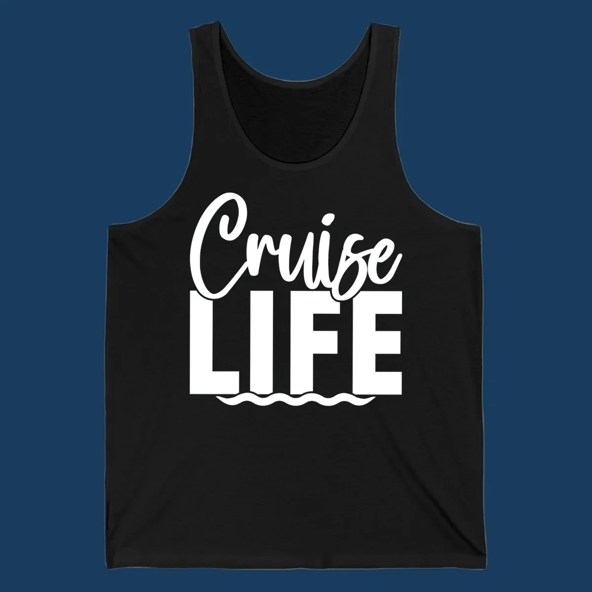 White text 'Cruise LIFE' with wavy lines underneath, representing the cruise life.