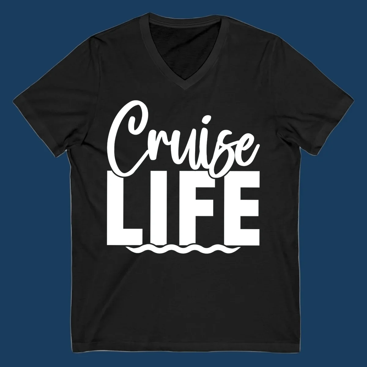White text 'Cruise LIFE' with wavy lines underneath, representing the cruise life.