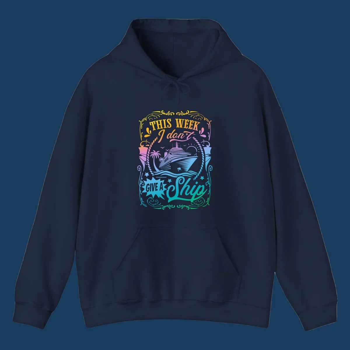 Cruise ship with text 'This Week I Don't Give A Ship' for funny cruise vacation shirts.