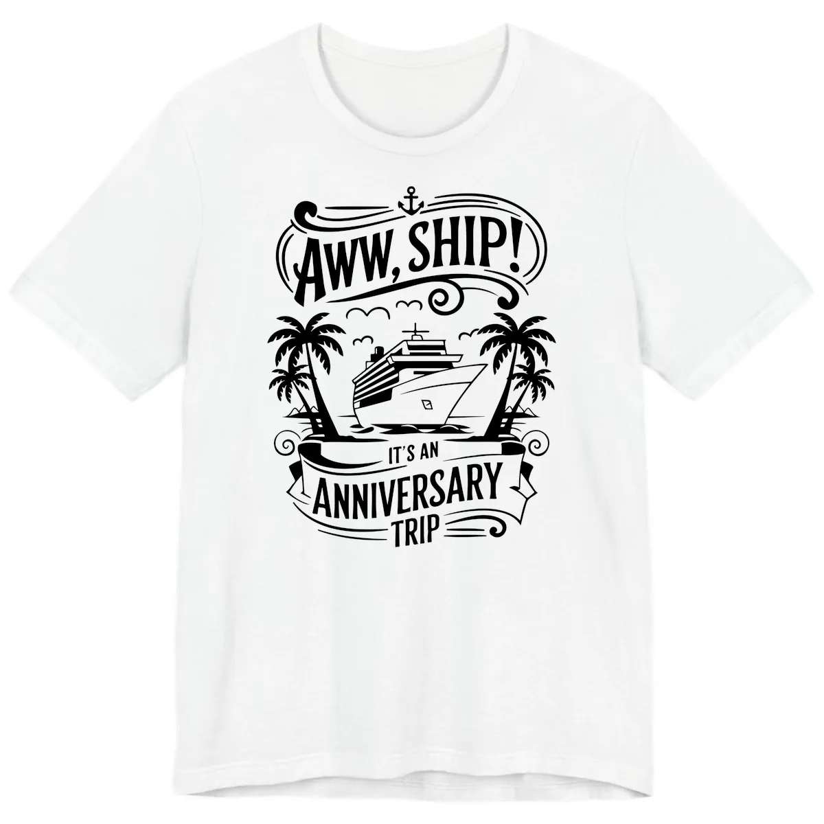 Aww, Ship! Anniversary Trip Design Premium T-Shirt in White