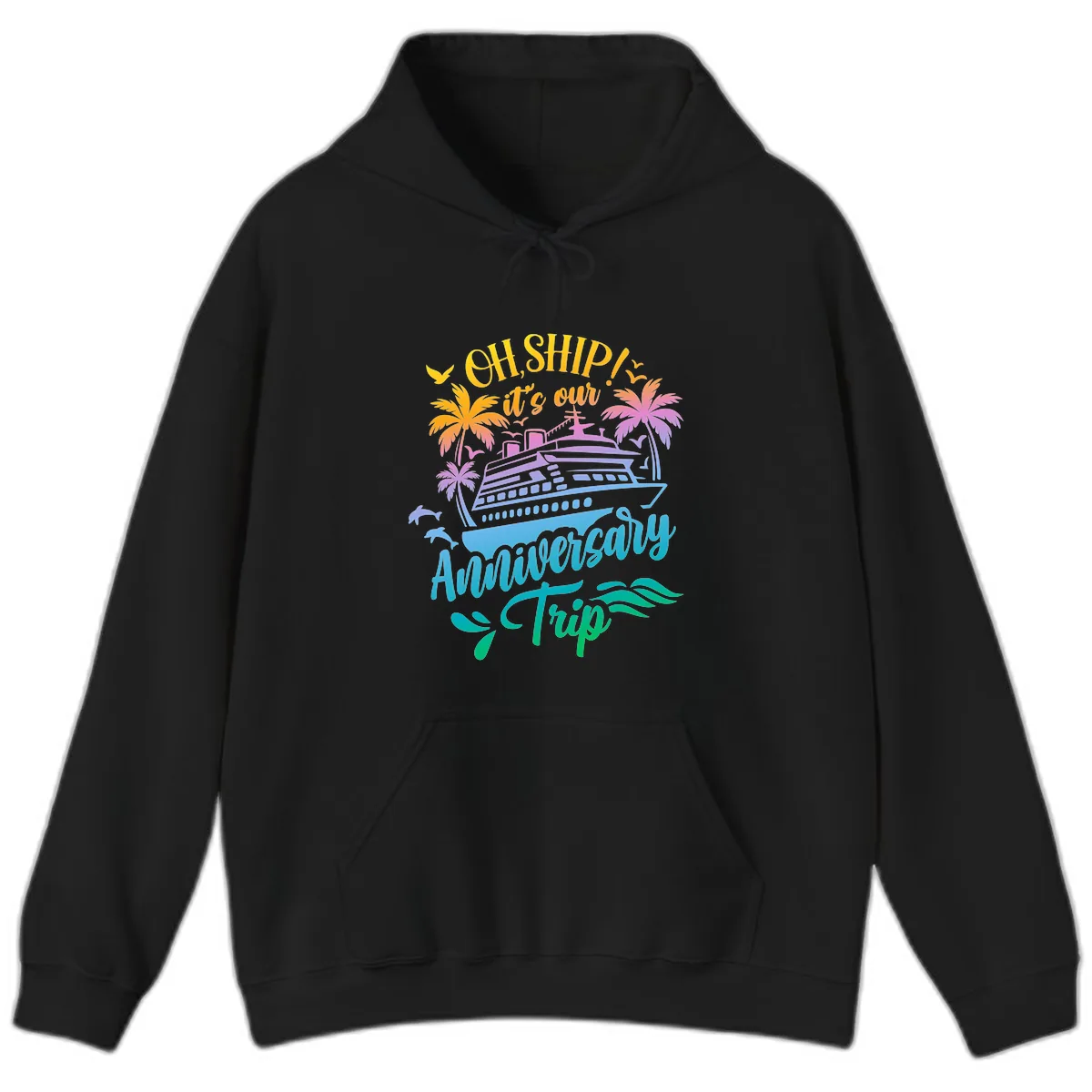 Oh Ship It's Our Anniversary Trip Hoodie in Black