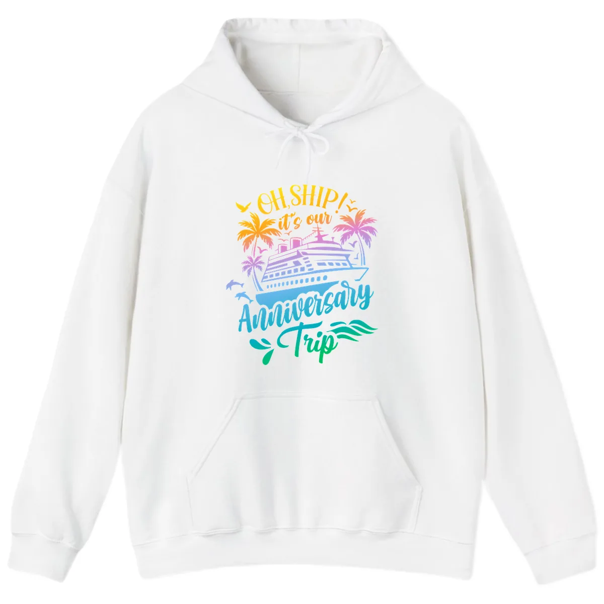 Oh Ship It's Our Anniversary Trip Hoodie in White