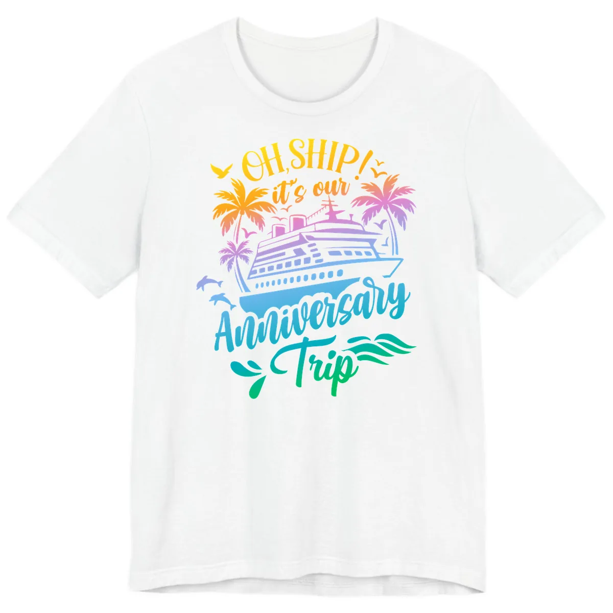 Oh Ship It's Our Anniversary Trip Premium T-Shirt in White