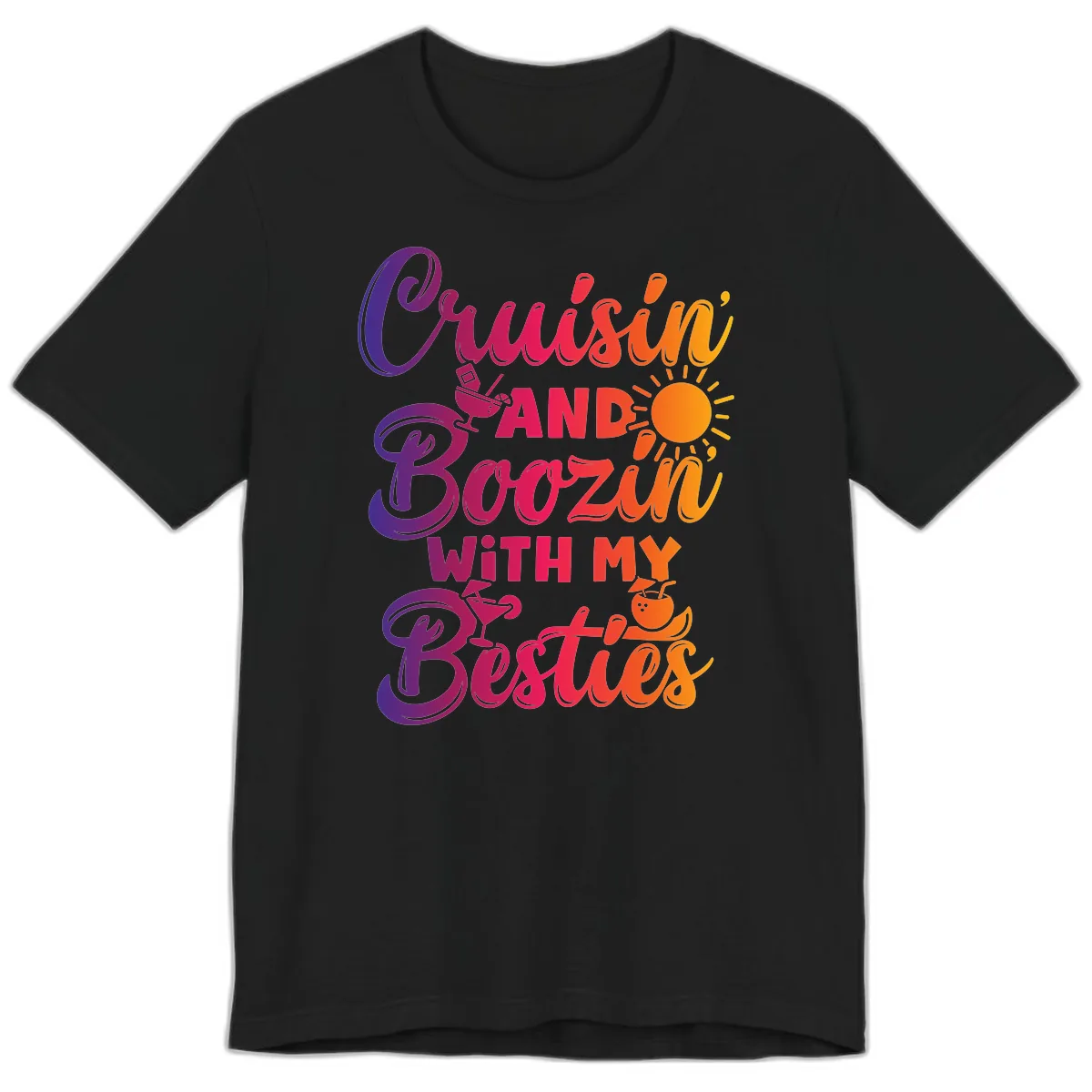 Cruisin And Boozin With My Besties Premium T-Shirt in Black