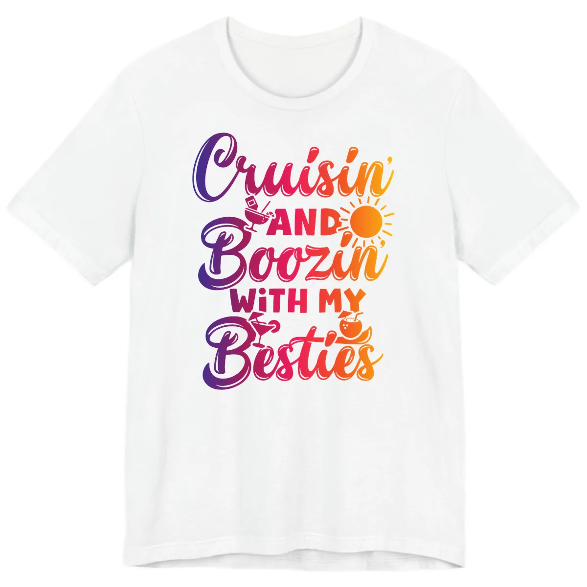 Cruisin And Boozin With My Besties Premium T-Shirt in White