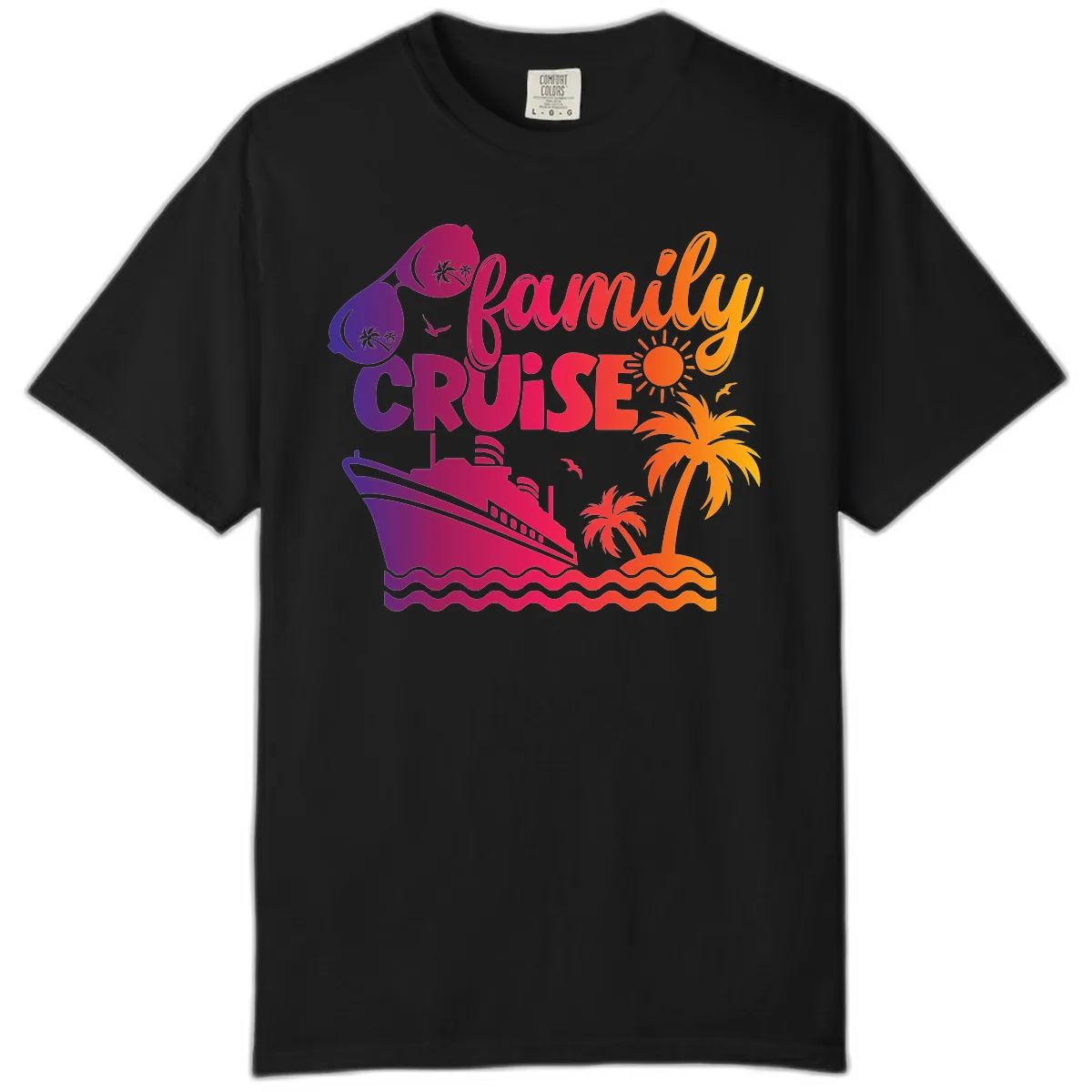 Family Cruise Tropical Getaway Comfort Color in Black