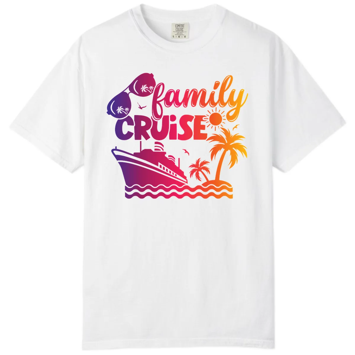 Family Cruise Tropical Getaway Comfort Color in White