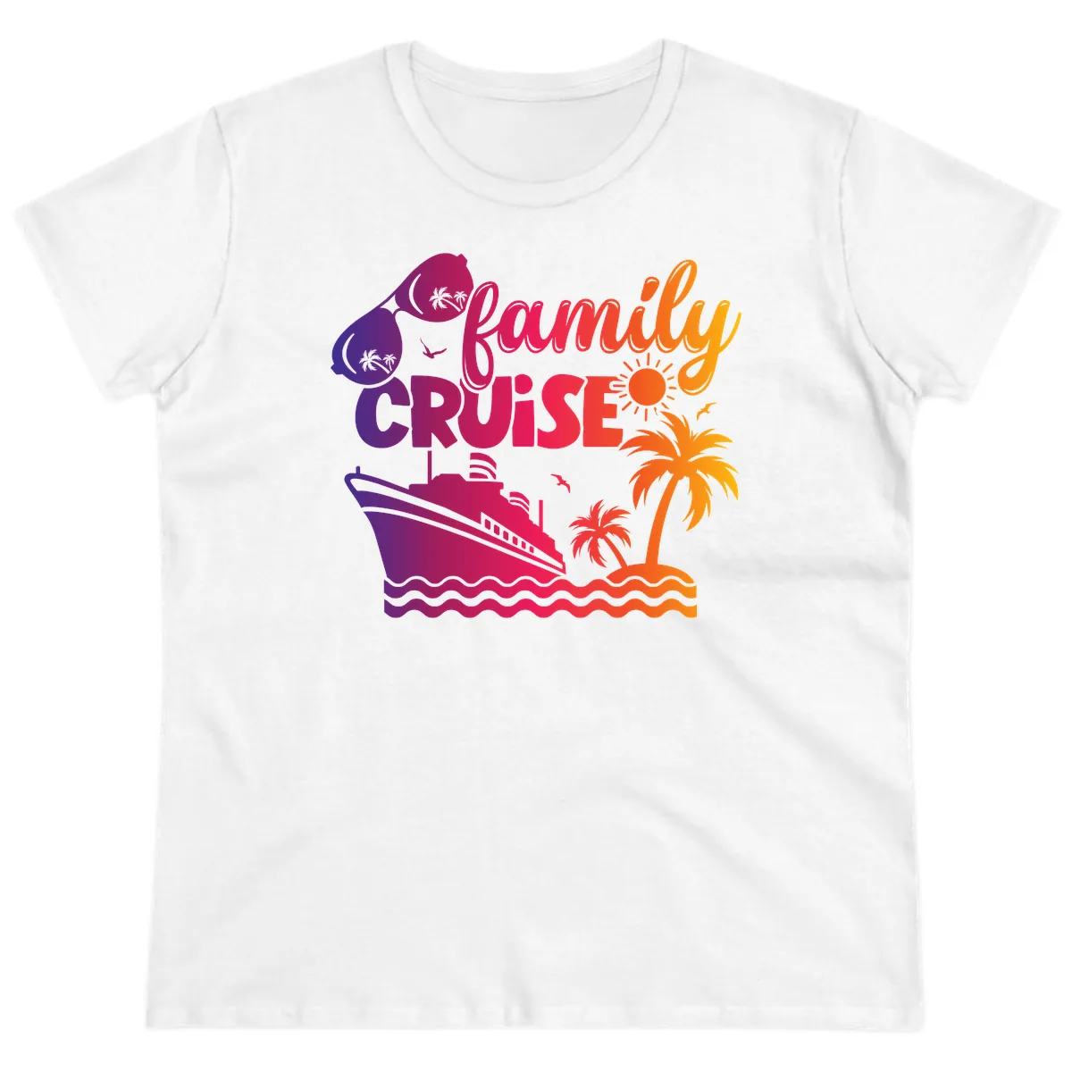 Family Cruise Tropical Getaway Ladies Tee in White