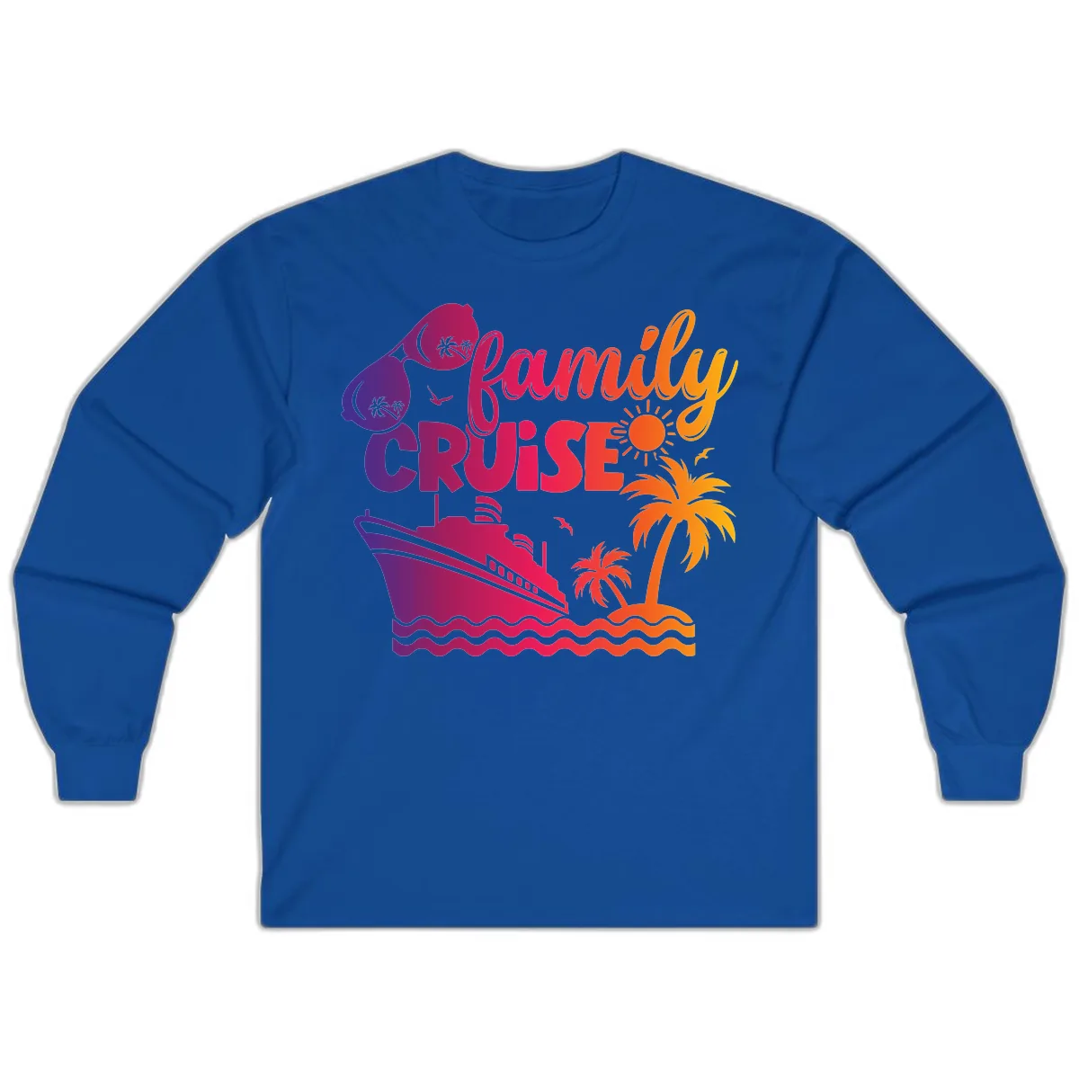 Family Cruise Tropical Getaway Long Sleeve in Royal