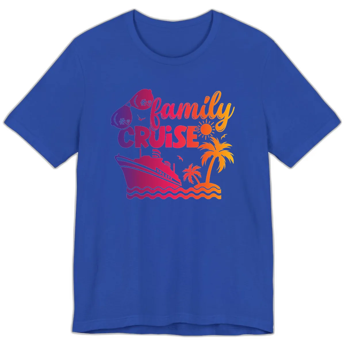 Family Cruise Tropical Getaway Premium T-Shirt in True Royal