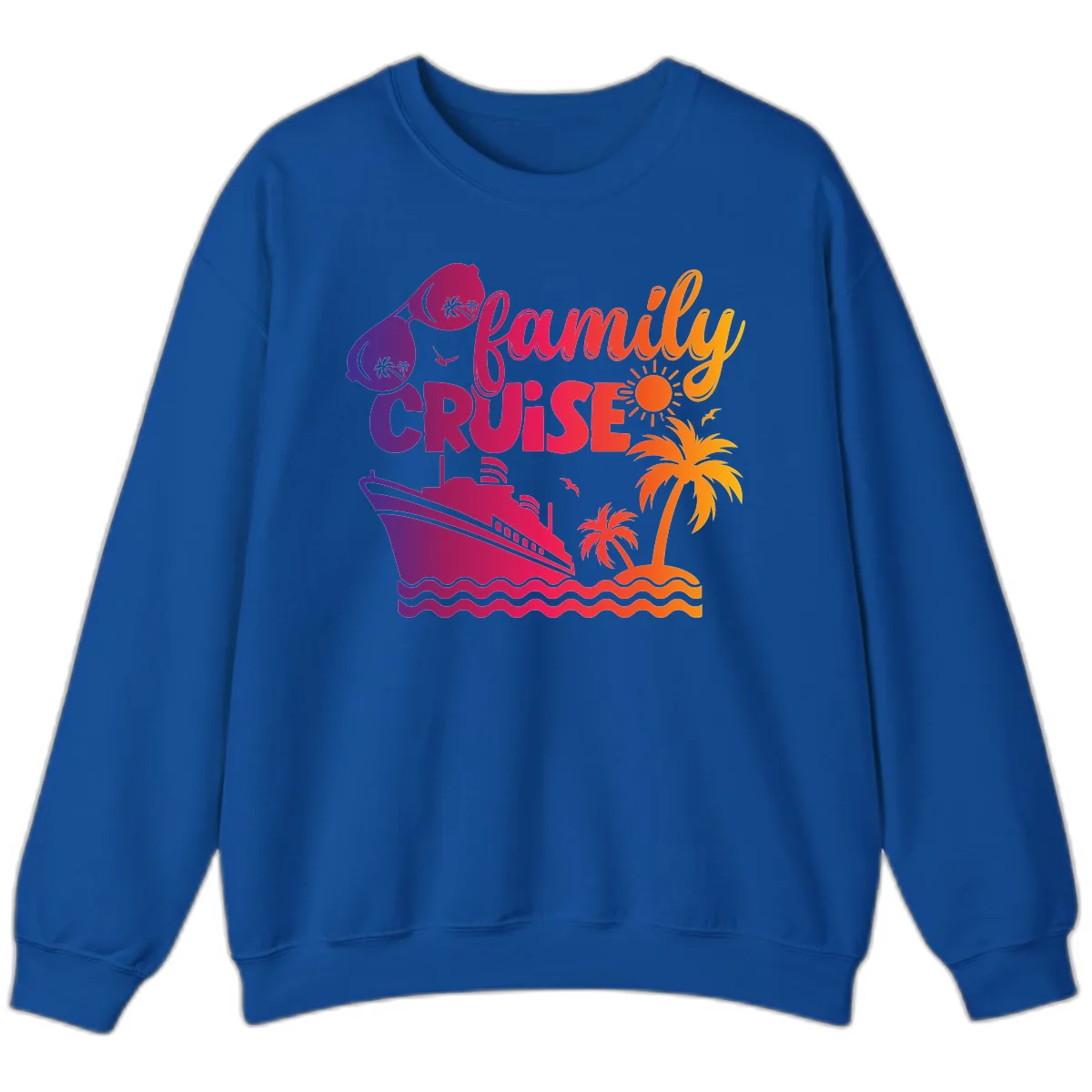 Family Cruise Tropical Getaway Sweatshirt in Royal