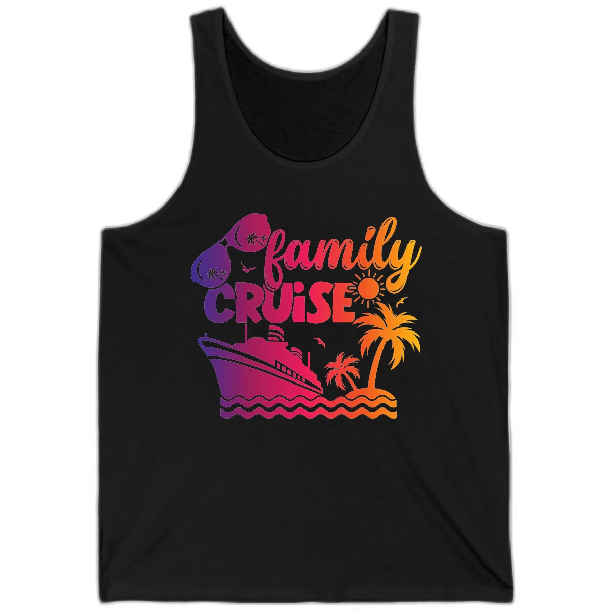 Family Cruise Tropical Getaway Tank in Black