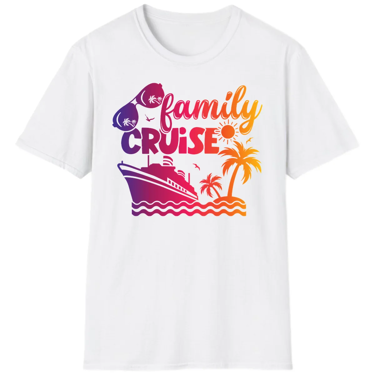 Family Cruise Tropical Getaway T-Shirt in White