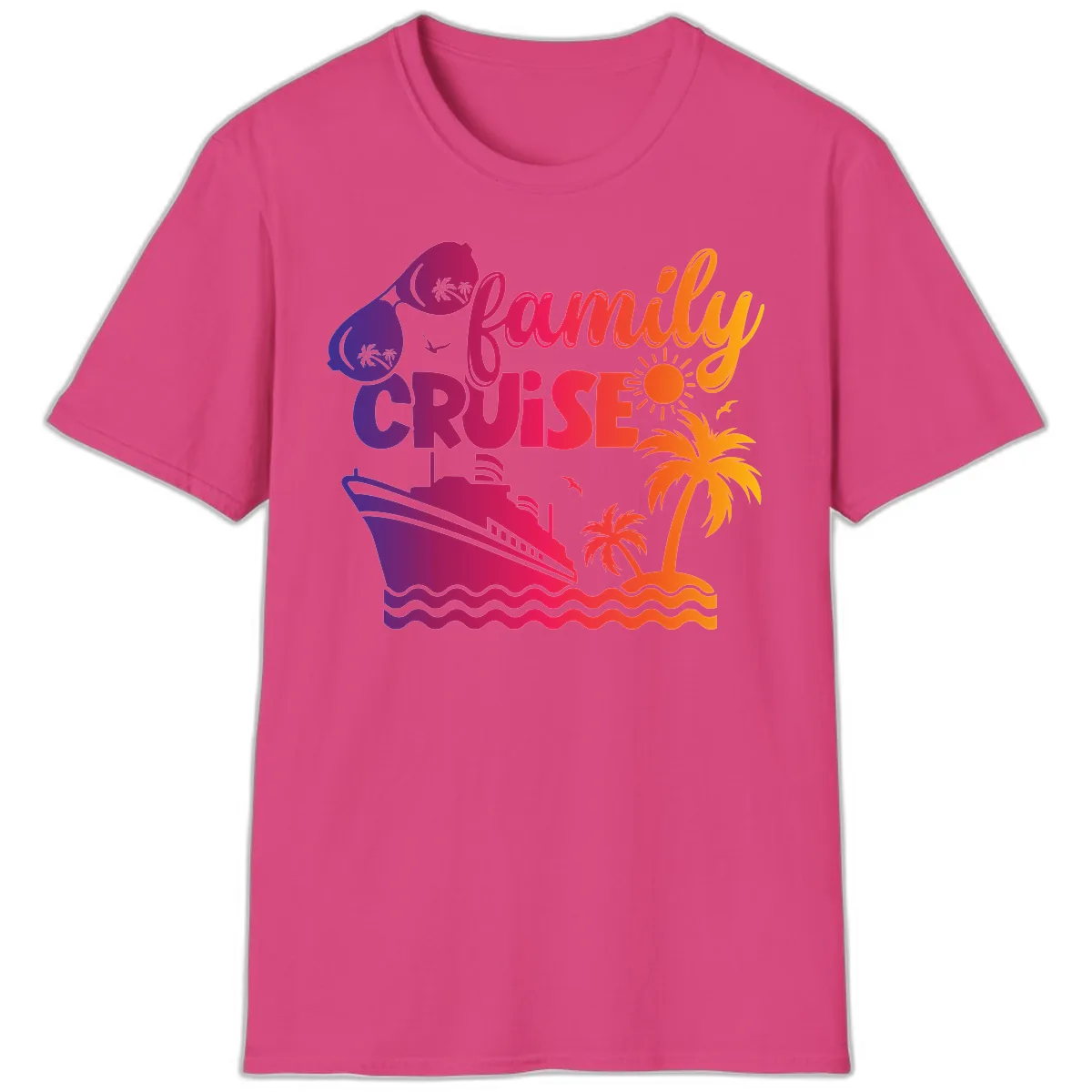 Family Cruise Tropical Getaway T-Shirt in Heliconia