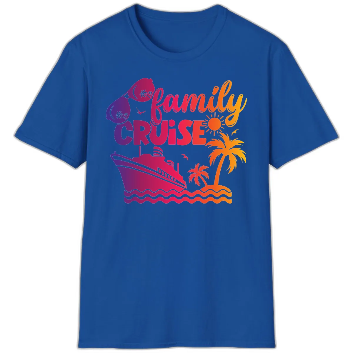 Family Cruise Tropical Getaway T-Shirt in Royal