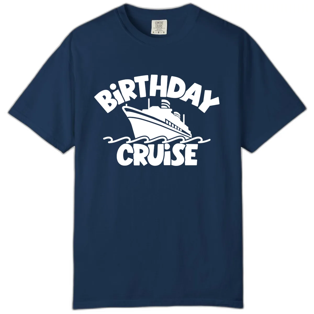 Birthday Cruise Ship Fun Comfort Color in Navy