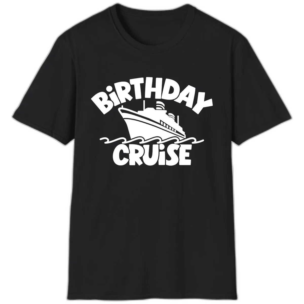 Birthday Cruise Ship Fun T-Shirt in Black