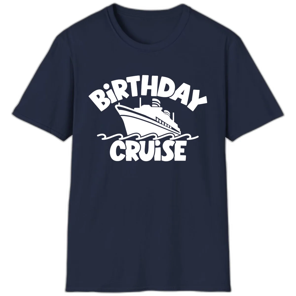 Birthday Cruise Ship Fun T-Shirt in Navy