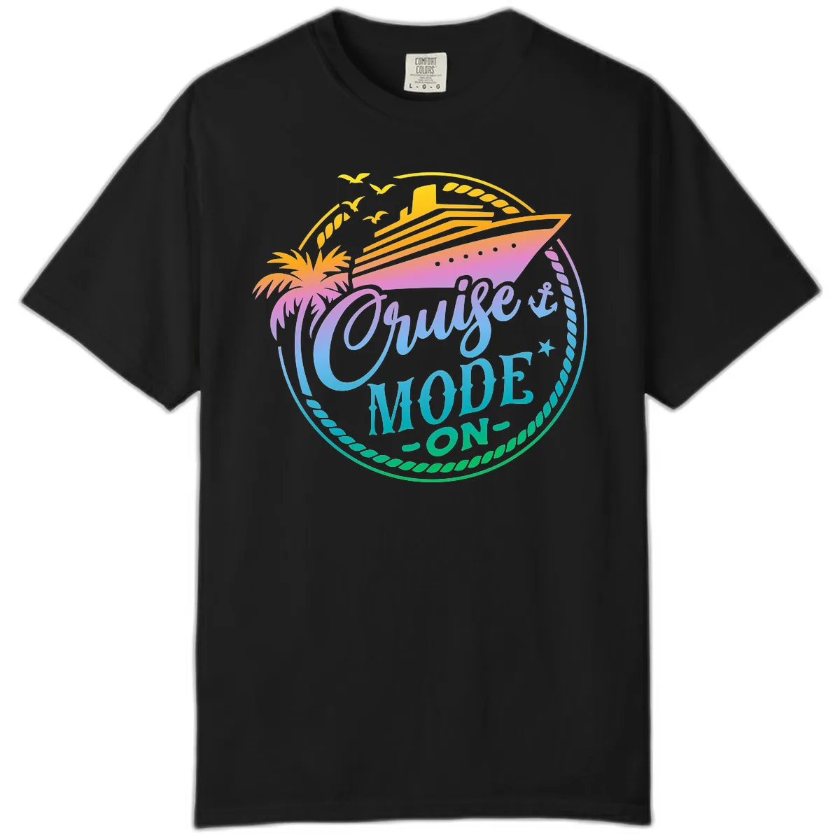 Cruise Mode On Tropical Graphic Comfort Color in Black