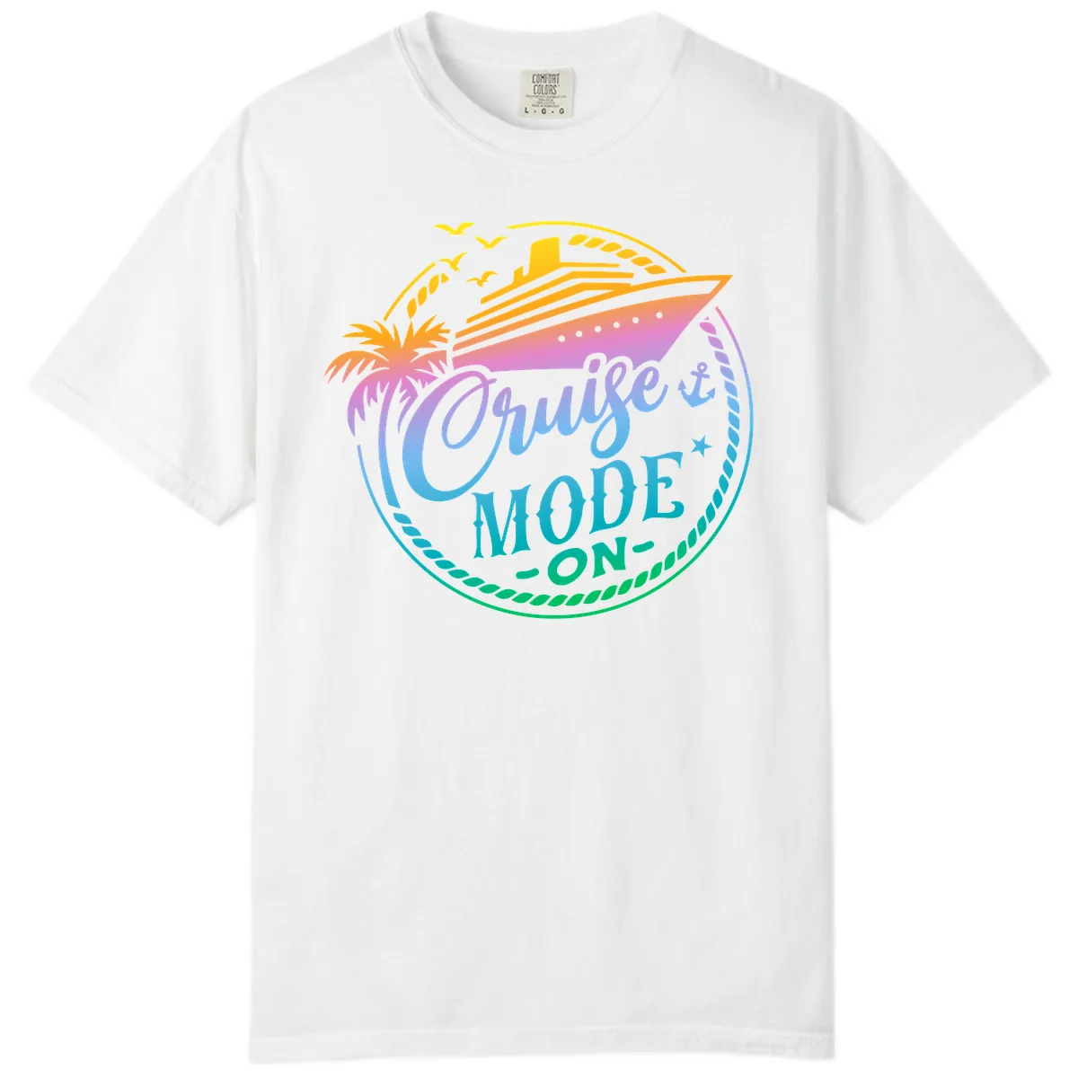 Cruise Mode On Tropical Graphic Comfort Color in White