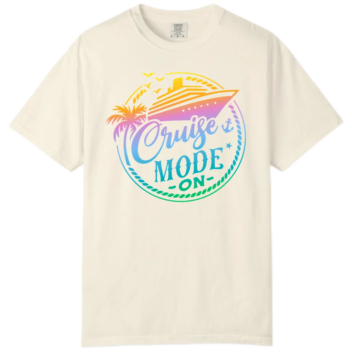 Cruise Mode On Tropical Graphic Comfort Color in Ivory