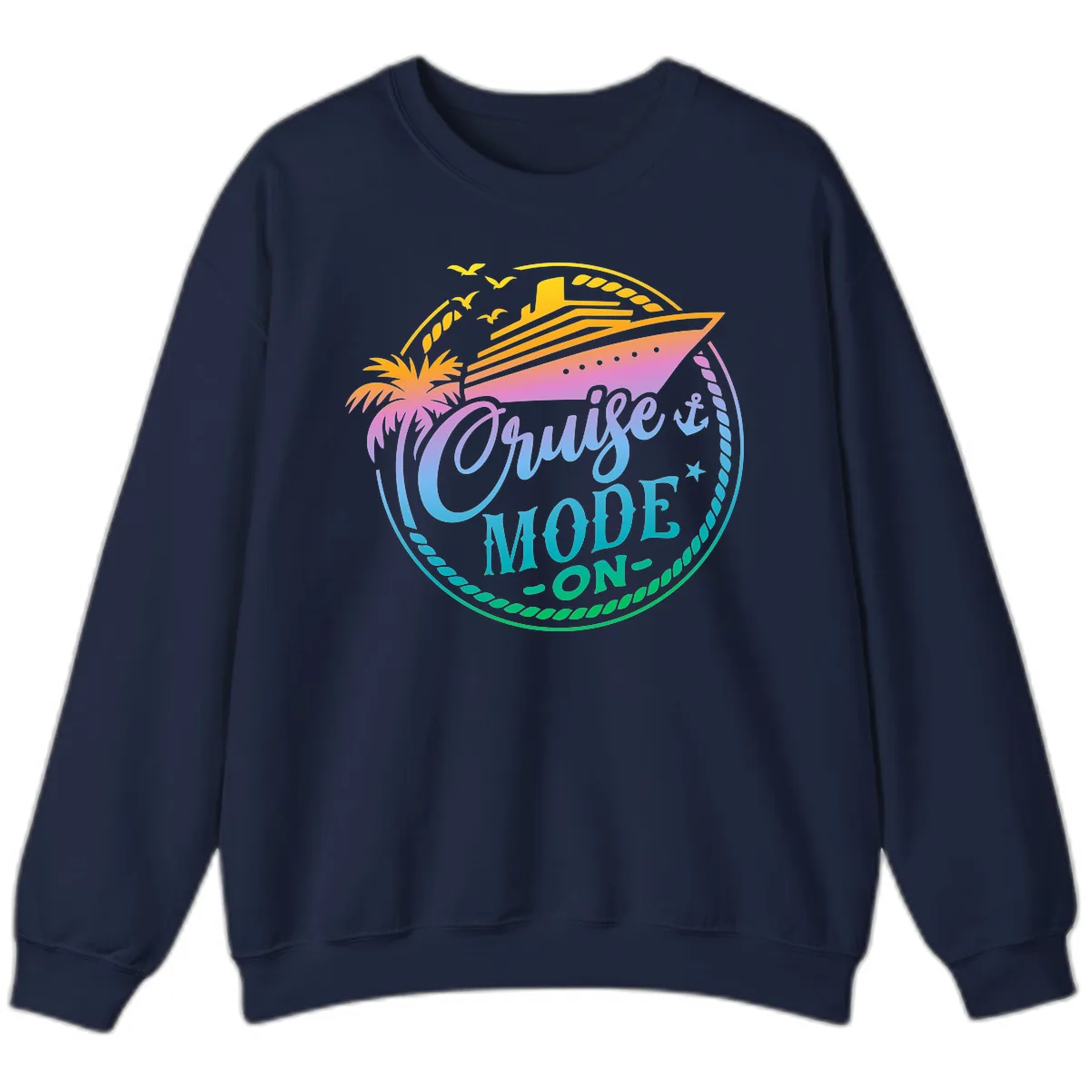 Cruise Mode On Tropical Graphic Sweatshirt in Navy