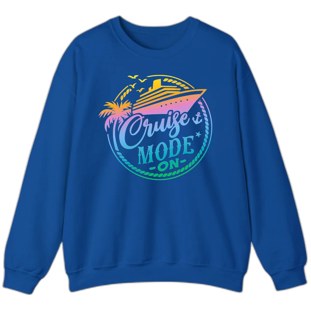 Cruise Mode On Tropical Graphic Sweatshirt in Royal